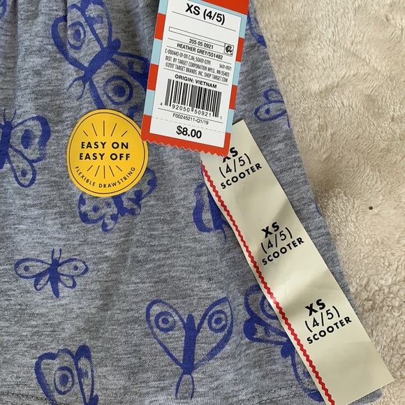 NWT Cat & Jack Scooter Skort XS Gray w/ Butterflies 4/5 - Picture 4 of 7